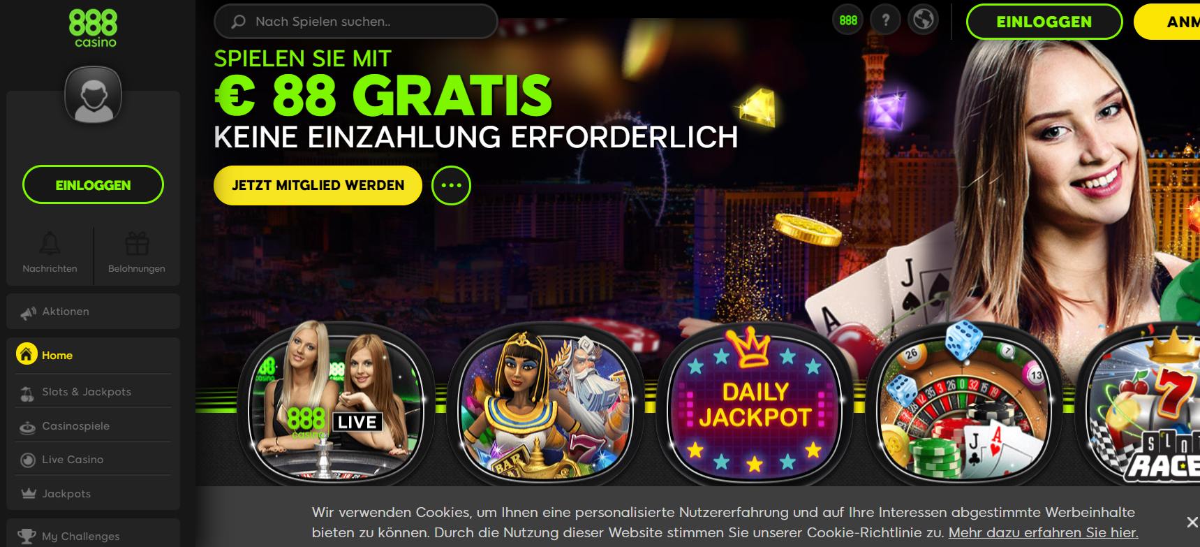 Ein Screenshot vom 888 Casino!